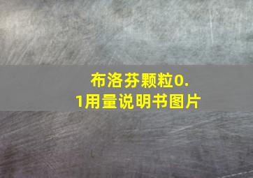 布洛芬颗粒0.1用量说明书图片