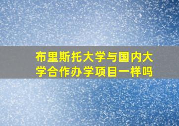 布里斯托大学与国内大学合作办学项目一样吗