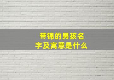 带锦的男孩名字及寓意是什么