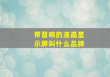 带音响的液晶显示屏叫什么品牌