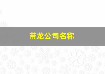 带龙公司名称