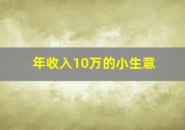 年收入10万的小生意