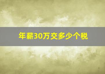 年薪30万交多少个税