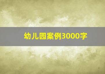 幼儿园案例3000字