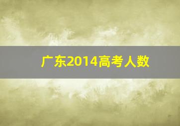 广东2014高考人数