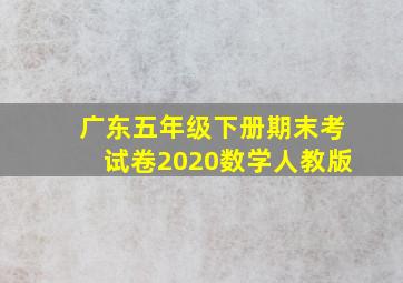 广东五年级下册期末考试卷2020数学人教版