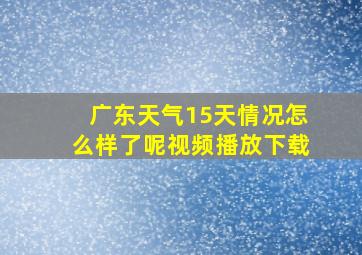 广东天气15天情况怎么样了呢视频播放下载