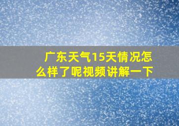 广东天气15天情况怎么样了呢视频讲解一下