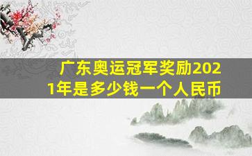 广东奥运冠军奖励2021年是多少钱一个人民币