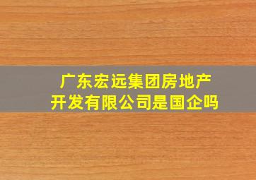 广东宏远集团房地产开发有限公司是国企吗