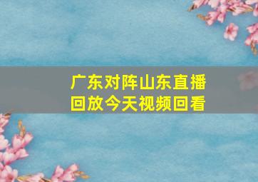 广东对阵山东直播回放今天视频回看