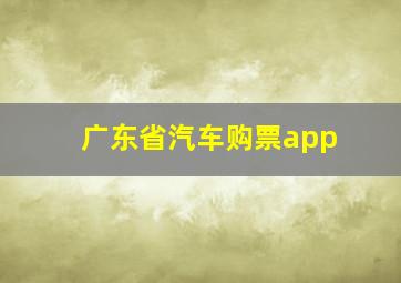 广东省汽车购票app