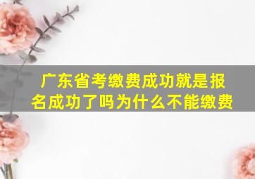 广东省考缴费成功就是报名成功了吗为什么不能缴费