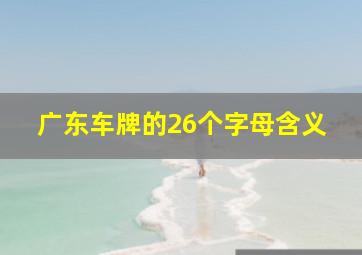 广东车牌的26个字母含义