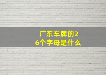 广东车牌的26个字母是什么