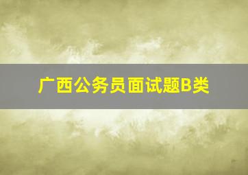 广西公务员面试题B类