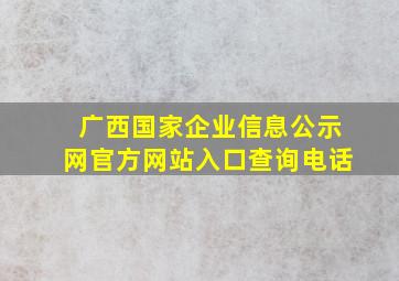 广西国家企业信息公示网官方网站入口查询电话