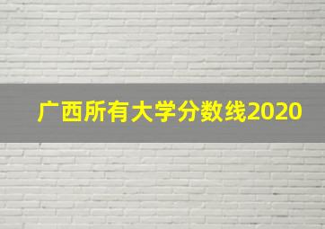 广西所有大学分数线2020