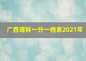 广西理科一分一档表2021年