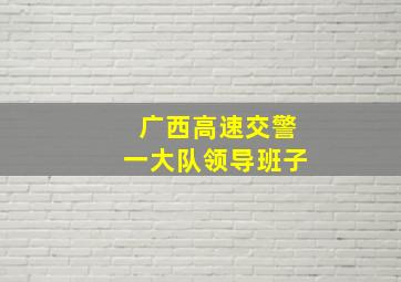 广西高速交警一大队领导班子