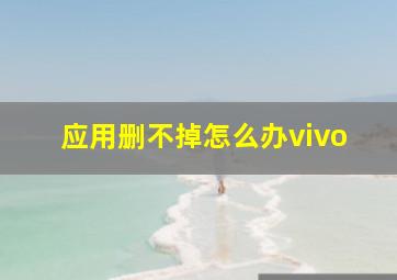 应用删不掉怎么办vivo