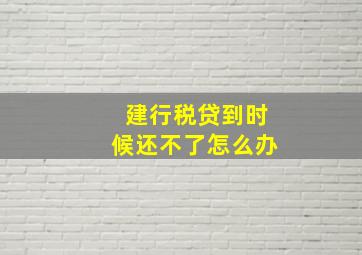 建行税贷到时候还不了怎么办