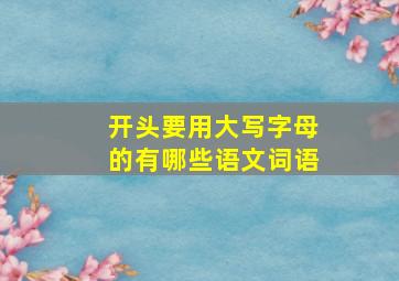 开头要用大写字母的有哪些语文词语