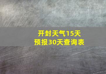 开封天气15天预报30天查询表