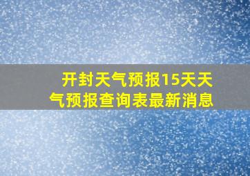 开封天气预报15天天气预报查询表最新消息