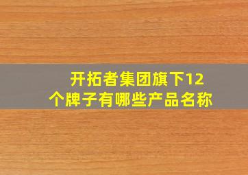 开拓者集团旗下12个牌子有哪些产品名称