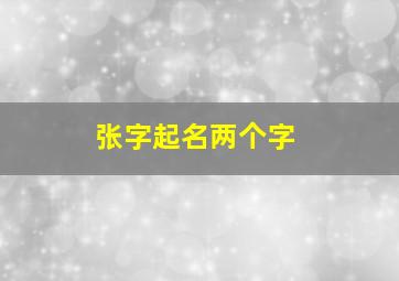 张字起名两个字