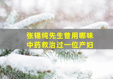 张锡纯先生曾用哪味中药救治过一位产妇