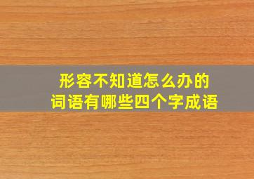 形容不知道怎么办的词语有哪些四个字成语