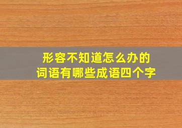 形容不知道怎么办的词语有哪些成语四个字