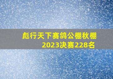 彪行天下赛鸽公棚秋棚2023决赛228名