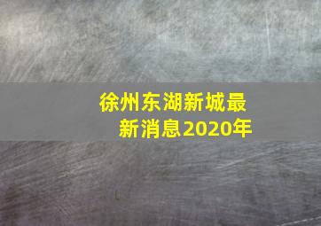 徐州东湖新城最新消息2020年