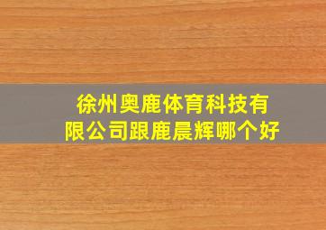 徐州奥鹿体育科技有限公司跟鹿晨辉哪个好