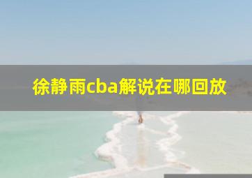 徐静雨cba解说在哪回放