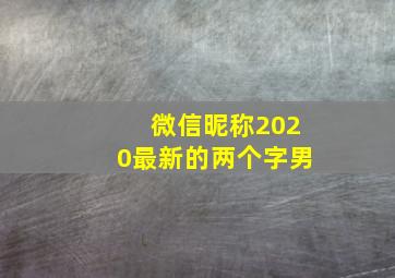 微信昵称2020最新的两个字男