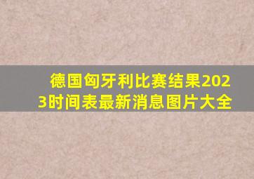 德国匈牙利比赛结果2023时间表最新消息图片大全