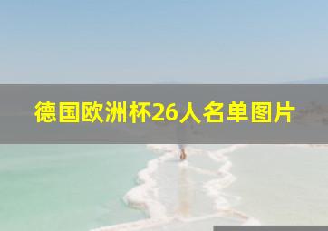 德国欧洲杯26人名单图片