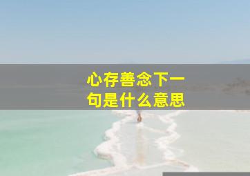 心存善念下一句是什么意思