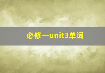 必修一unit3单词