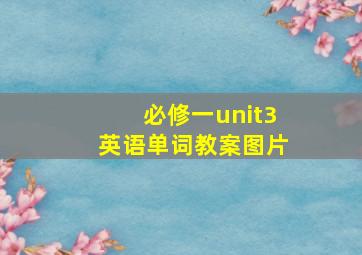 必修一unit3英语单词教案图片