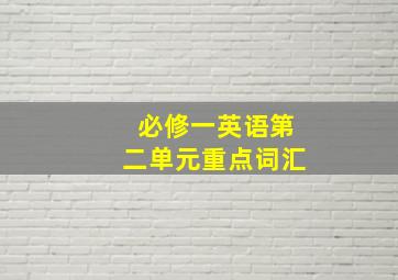 必修一英语第二单元重点词汇