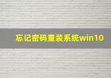 忘记密码重装系统win10