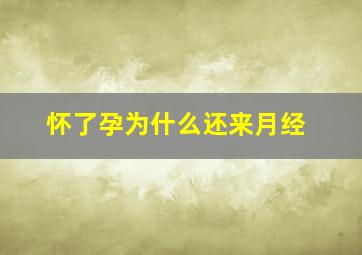 怀了孕为什么还来月经