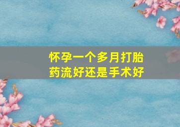 怀孕一个多月打胎药流好还是手术好