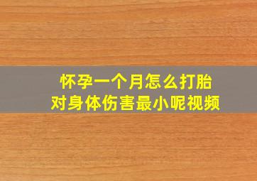 怀孕一个月怎么打胎对身体伤害最小呢视频