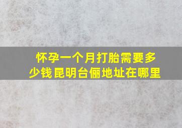 怀孕一个月打胎需要多少钱昆明台俪地址在哪里